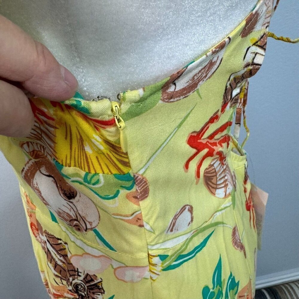 Urban Outfitters Women's Seashell Siren Lace Up Back Maxi Summer Dress Size L - Picture 9 of 16